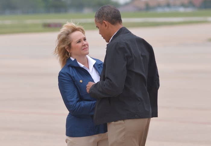 President Obama with Oklahoma Gov. Mary Fallin.