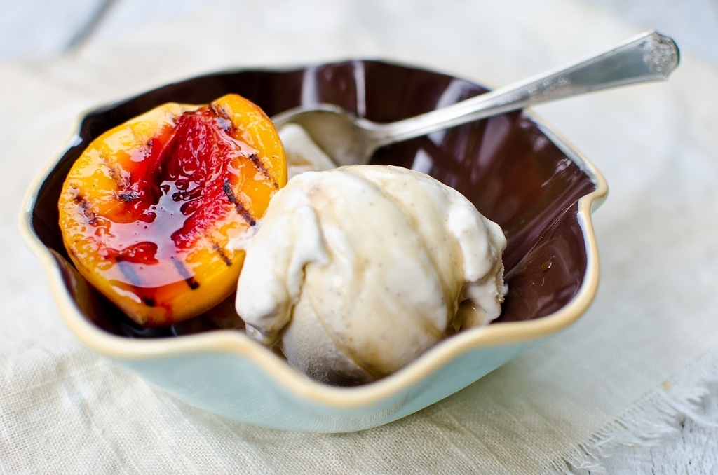 Grilled fruit is so magical because it's hot and sugary and tastes decadent without being awful for you. Recipe here.