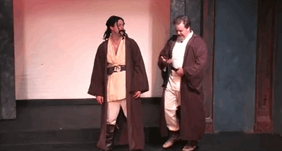 Performing "Sith Faced" at the Groundlings Theater.