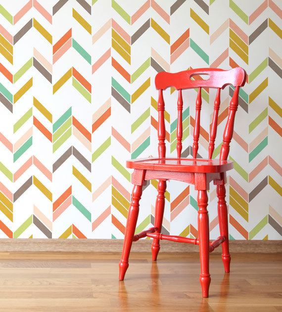 The herringbone pattern takes it's name from the herring, as it somewhat resembles fish bones. It's a little more elaborate than a chevron pattern, so you can play with color and space more.