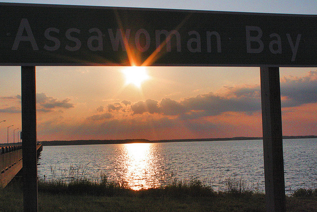 FUN FACT: "Little Assawoman Bay," as it is sometimes called, extends into southern Delaware. The larger bay of the Assawoman Sound is sometimes called "Big Assawoman Bay", to distinguish it from the smaller bay.