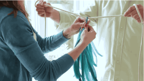 Jazz up your fairy lights with patterned paper covers (instructions here) or make garlands of crepe paper to make your party setting more colorful (instructions here.)