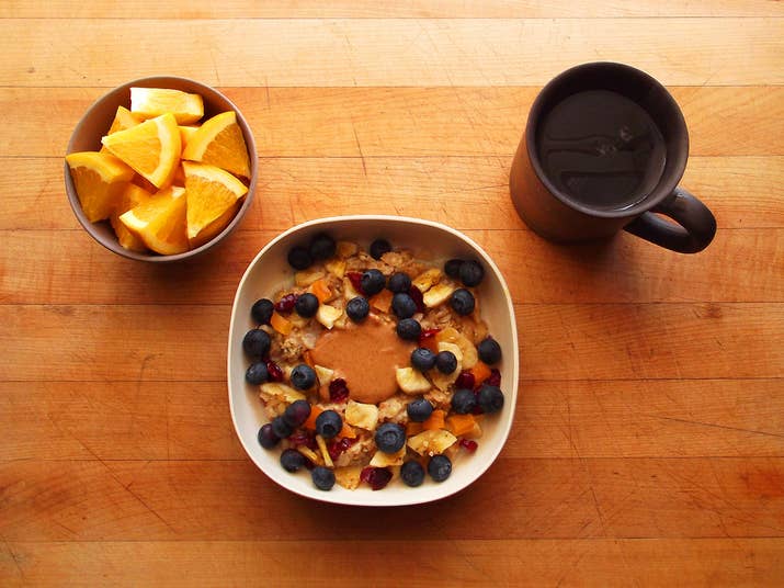 Don't skip breakfast. It is important to start up your metabolism. Hunger sets in long before it's time for lunch, so those who haven't had breakfast often reach for snacks that are high in fat or sugar.