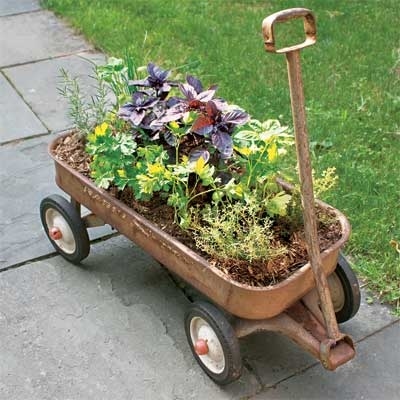 Looking to spice up your container garden? Dig out Junior's rusty old Radio Flyer and turn it into a mobile planter that can go from a sun-steeped corner right to your kitchen door. Here's how to get rolling.
