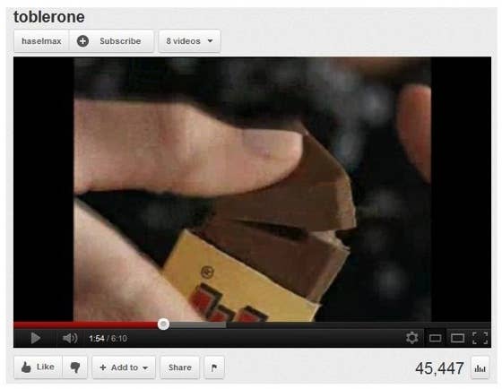 To easily break off a single piece of Toblerone, pull toward the bar, not away from it.