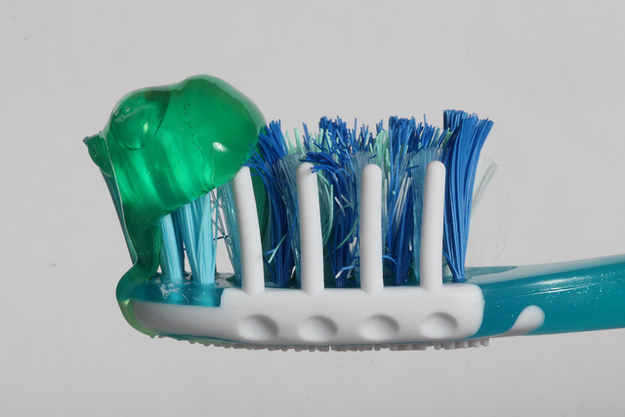 Only use a pea-sized amount of toothpaste every time you brush your teeth.