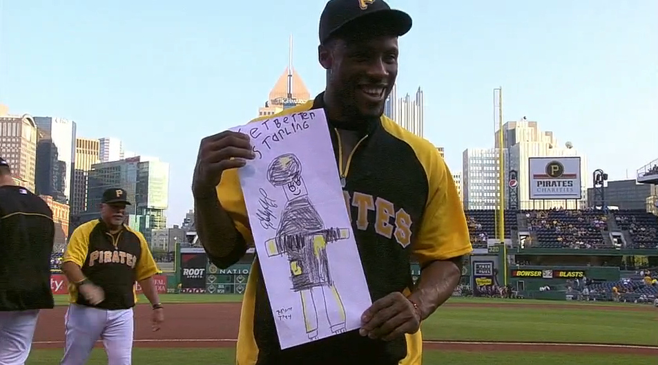The sign made Marte really happy.