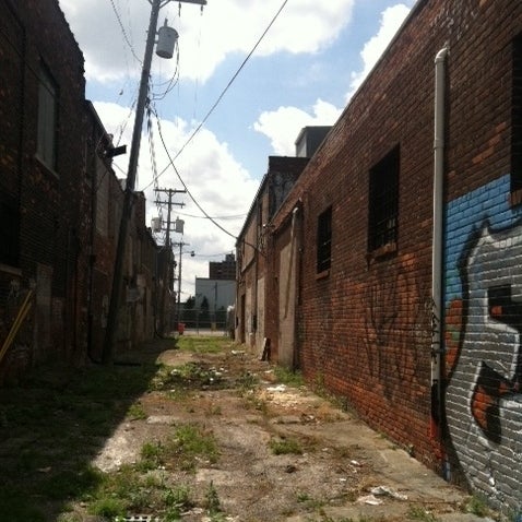 A deserted alley in the city
