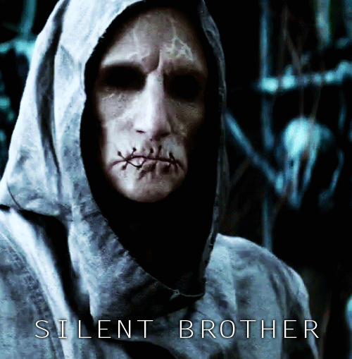 The Silent Brothers, The Mortal Instruments & The Infernal DevicesA group of male Shadowhunters who live in the Silent City who are obsessed with archiving Shadowhunter history & look mutilated under their robes, do they even have time to eat? Until North Shore starts an emo table, they'll be sitting with the Girls Who Don't Eat Anything – too busy with other things to eat.