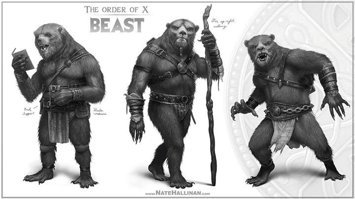 Henrick McCoy as Beast"Henrick's mind is a fierce as his appearance for he is a scholar of many disciplines. Henrick was coined the name “Beast” as a more ironic term of endearment. He is loved by his peers and is one of most wise and trusted members of Xavier's council." source