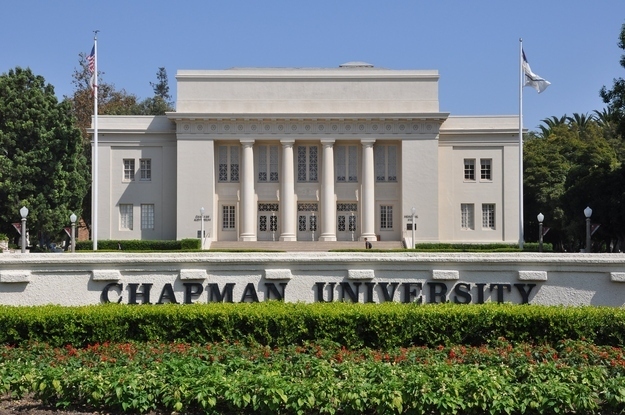 Justin Long and Jonah Hill's made up college was actually Chapman University.