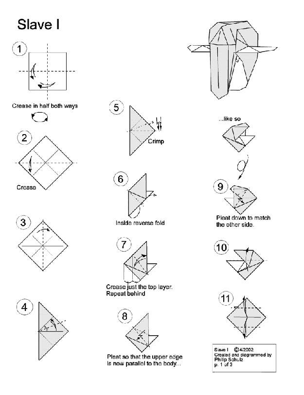 10 Diagrams To Create Your Own Star Wars Origami