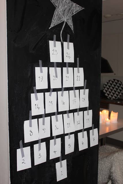 Each sheet of paper holds a clue as to where the present is hidden in the house.