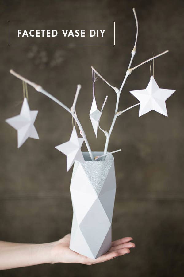 This vase was made using paper printed from a free template.