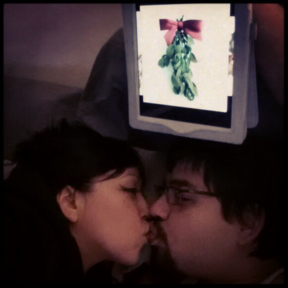 "My babe and his creativity!!!! ♥♥♥ #mistletoe #googledit"
