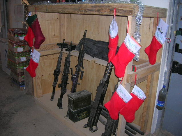If there's no chimney by which to hang stockings...