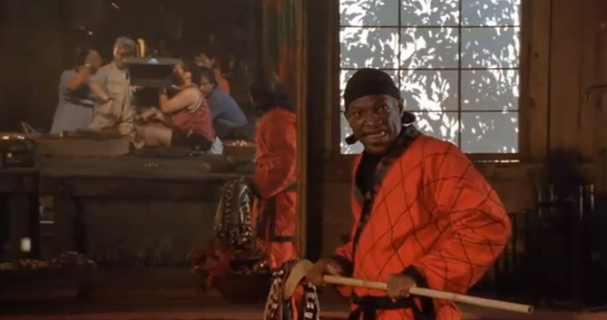 How much money would you pay to see a full 90 minutes of the martial arts masterpiece Fake Purse Ninjas, starring Kit Ramsey and Bowfinger? Honestly, this style of fight scene could carry an entire movie, probably.
