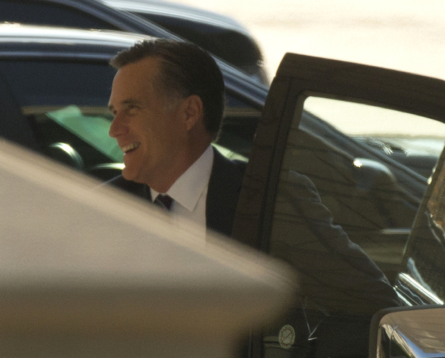 Former Republican presidential candidate Mitt Romney arrives at the White House in Washington, Thursday, Nov. 29, 2012, for his luncheon with President Barack Obama.