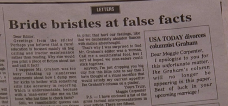 She sends in this well-written retort, and Ike is promptly fired.