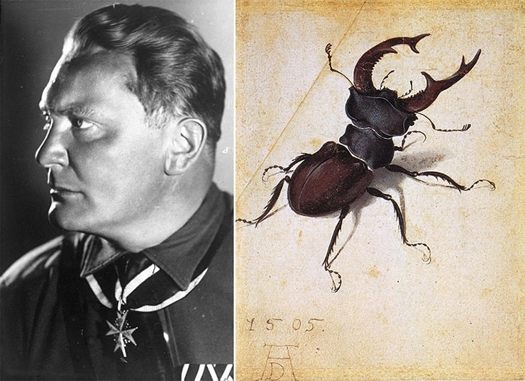 NAME: Hermann GöringKNOWN AS: President of Reichstag (1932 – 45)INFAMOUS FOR: Nazism, being Hitler’s goon COLLECTED: ca. 1,375 Medieval and Renaissance works including Botticelli’s “Mary with Jesus and St. John the Baptist,” Rembrandt’s “Portrait of an Old Man,” and Dürer’s “Sketch of a Stag Beetle”Above: Albrecht Dürer, “Stag Beetle,” 1505