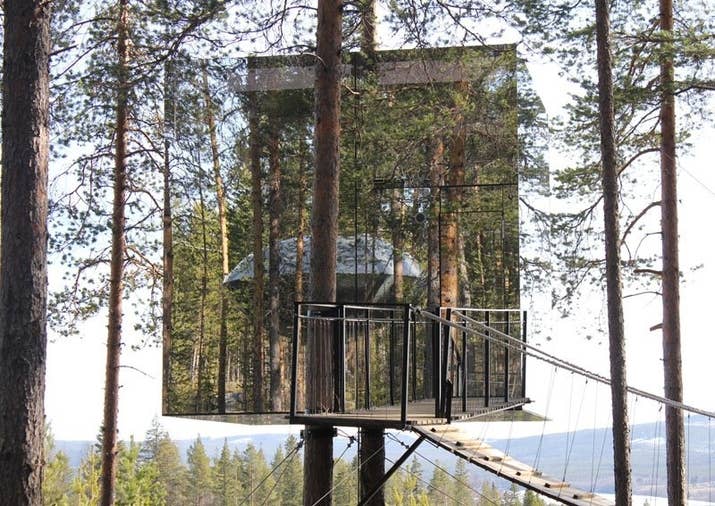 Kids want very few things in life. They want to be invisible and have a cool treehouse. Now envision the Invisible Tree Hotel. Swedish firm Tham & Videgard Hansson conceptualized and created this amazing (almost) invisible tree house for a hotel in northern Sweden. It's a breath-taking illusion.Image source: Facebook