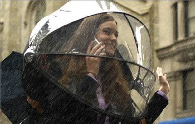 So you can be bubble boy for real! And honestly, how are you suposed to hold an umbrella when riding a bike? This ought to do the trick.