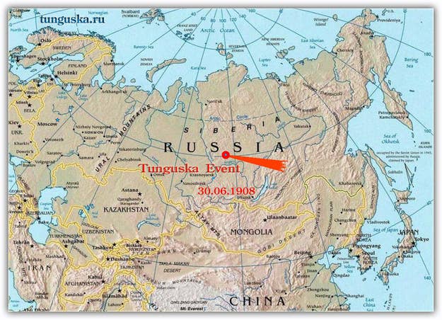 Russian Meteor Map That Time A Meteor Blew Up Over Russia More Than 100 Years Ago