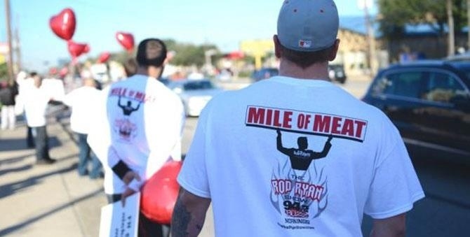 Every year for Valentine's Day 25 bachelors line up for a chance at love or as a part of 94.5 The Buzz's annual "Mile of Meat."