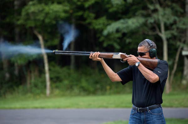 photo of obama shooting a gun
