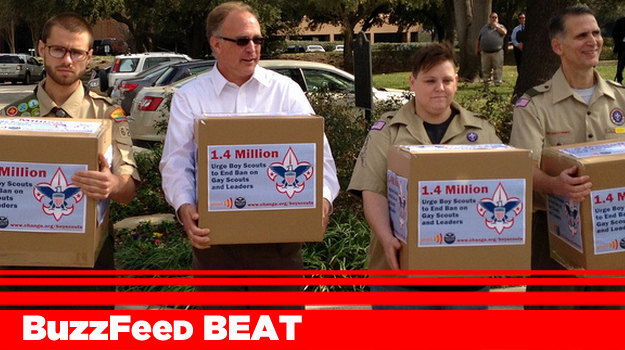 1) Gay Scouts and leaders deliver 1.4 million signatures to Boy Scouts of America.2) Sens. Jeff Merkley and Sherrod Brown urge the Boy Scouts to allow gay members.3) What are the consequences of letting gay members into the Boy Scouts?
