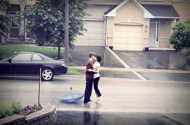 If you’re drenched and alone, it’s miserable. If you’re drenched and with someone, it’s a Nicholas Sparks novel.