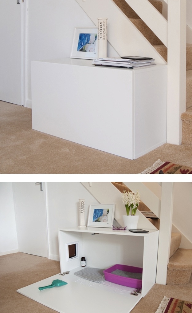 27 Useful DIY Solutions For Hiding The Litter Box