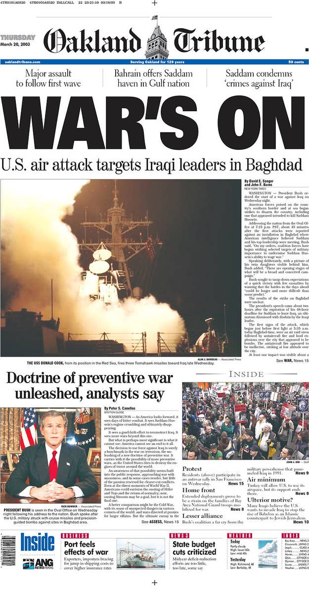 The Iraq War Timeline As Told Through Front Pages
