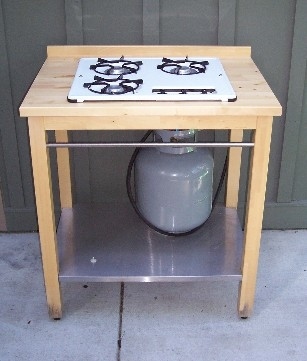 Build a stove for an outdoor kitchen with this Ikea hack.