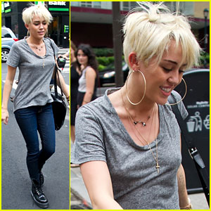 Sometimes she forgets to comb her hair and put on a bra. At least she remembered those colossal earrings. Wait a minute, her boobs were definitely way bigger in the nip slip pic. There's something sketchy going on here, Miley...