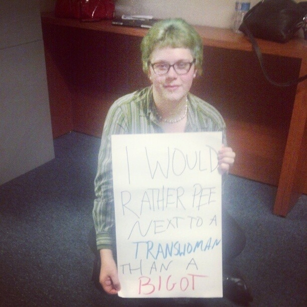 Arizona Rep. John Kavanagh said the bill was important to keep children from seeing "naked men in women's locker rooms and showers." But some transgender Arizona residents say it actually puts them at risk, because trans women could be assaulted if they use men's restrooms. Testifying against the measure, Claire Swinford said, "What your bill attempts to do is sacrifice my personal safety for somebody else's sense of discomfort."