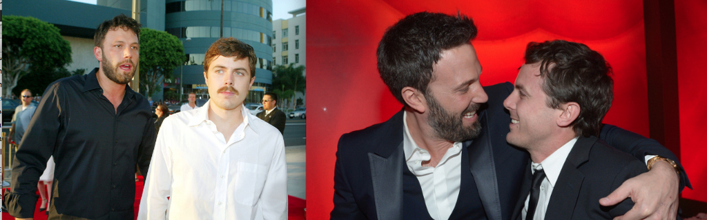 Ben, left, and Casey in 2004 and in 2013.