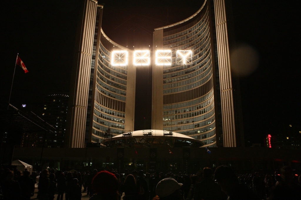 Beautiful Light: 4 LETTER WORD MACHINE, Toronto City Hall, Nuit Blanche, 2009.