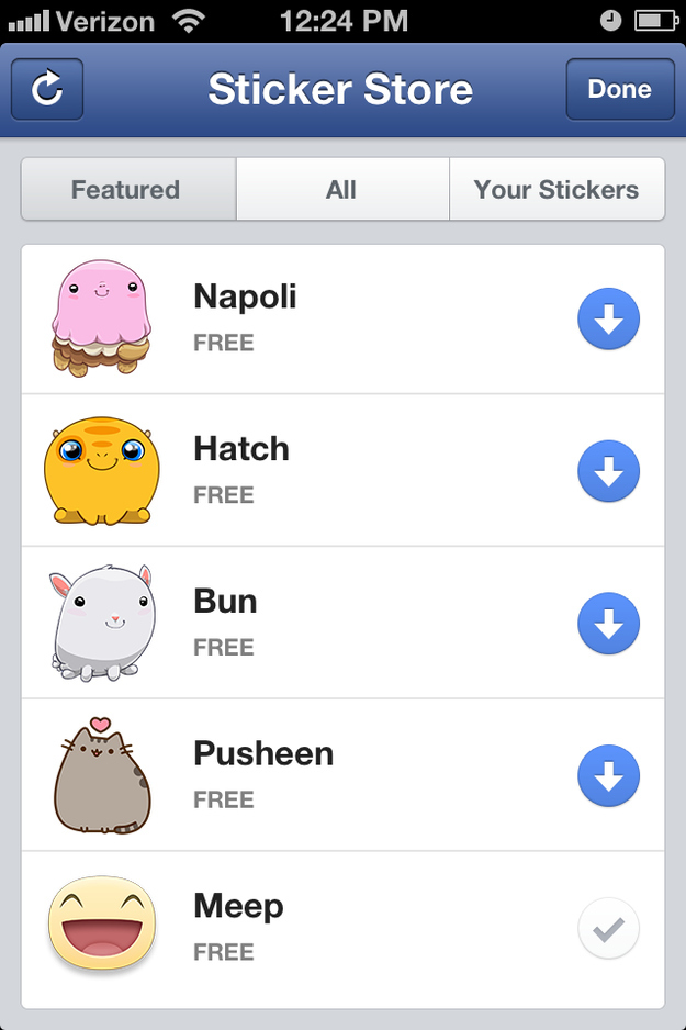 Facebook sticker best sale store