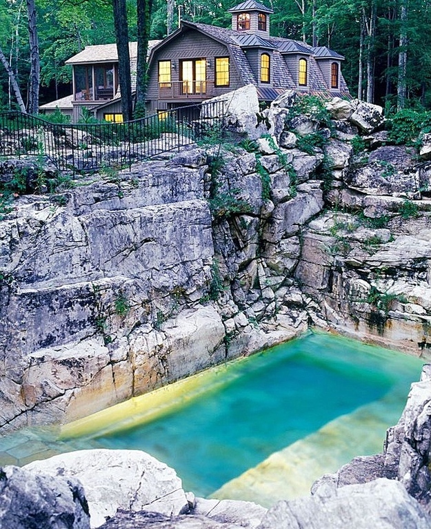 This pool is built in an old quarry.