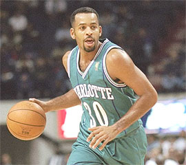 Dell Curry is an original Hornet who played in Charlotte for 10 years and ranks with the franchise's all-time leaders in games played, points, three-point field goals made and attempted, and three-point field goal percentage. He also won the NBA's Sixth Man Award for the 1993-94 season. If there had been an award for sweetest goatee, he probably would have won that too.Curry still lives in Charlotte and is a commentator for Bobcats broadcasts. I don't think it would be out of the question to see him come back in some form for the "new" Hornets.