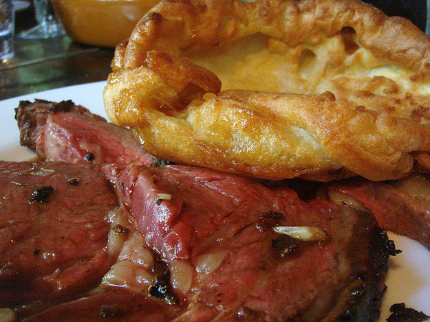 Where better to start than with the magnificent Yorkshire pudding. Seen above with the traditional Roast Beef, true Yorkshirefolk know that it can also be had as a starter with onion gravy or even as a pudding with butter and sugar.