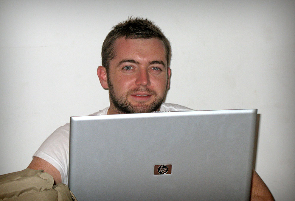 Michael Hastings at the Newsweek office in Baghdad.