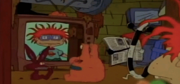 Quick though it was, this speedy little cameo is the best by far. They're watching Chuckie! On the TV! LIKE WE ARE!!