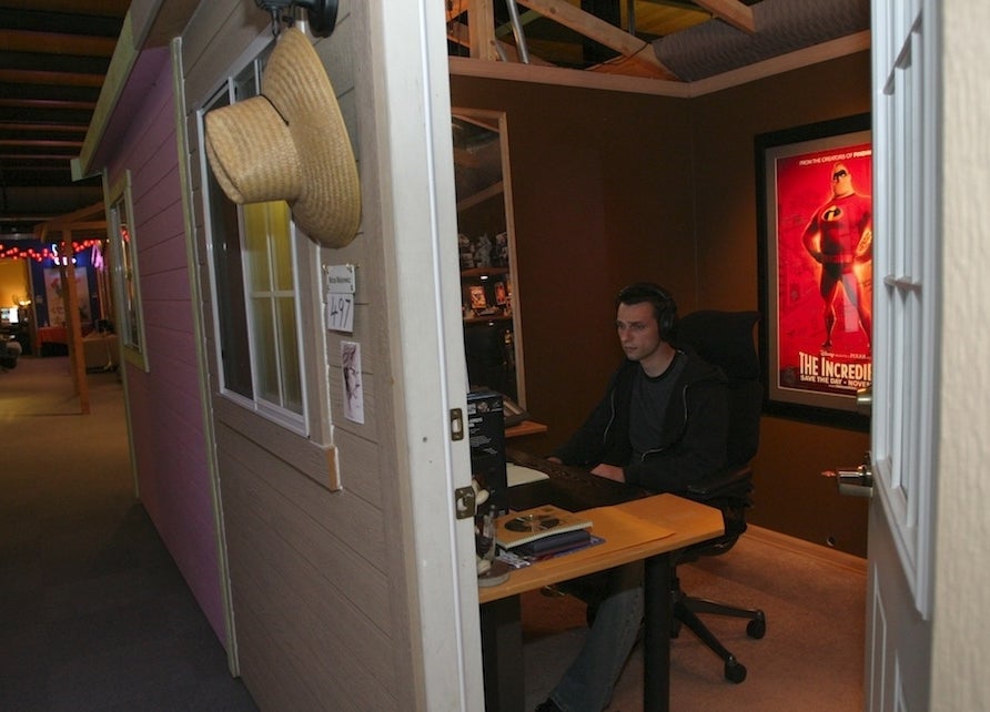 Animator Michal Makarewicz in his office at Pixar