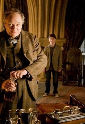 As professor Horace Slughorn in Harry Potter and the Half-Blood Prince
