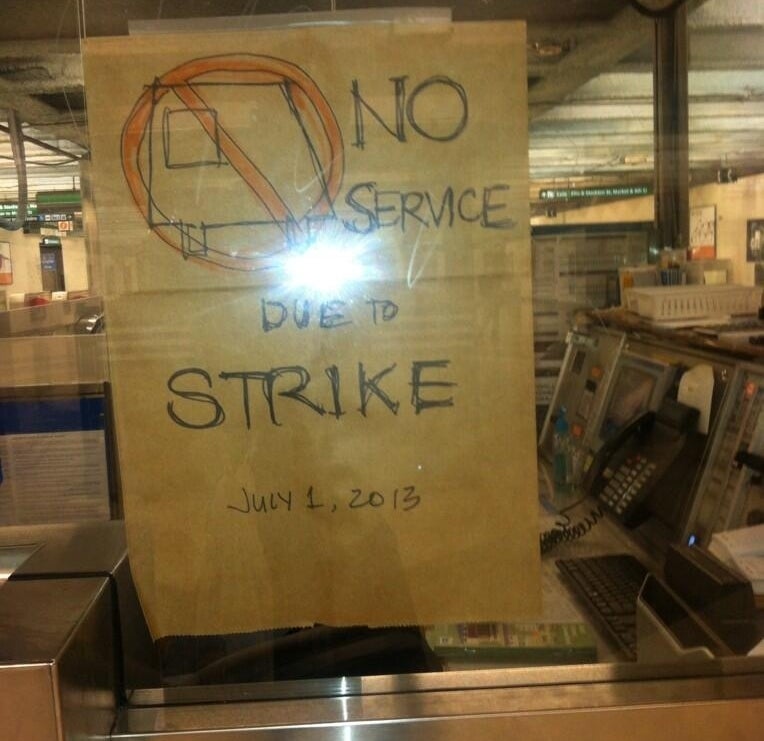 BART during the strike.