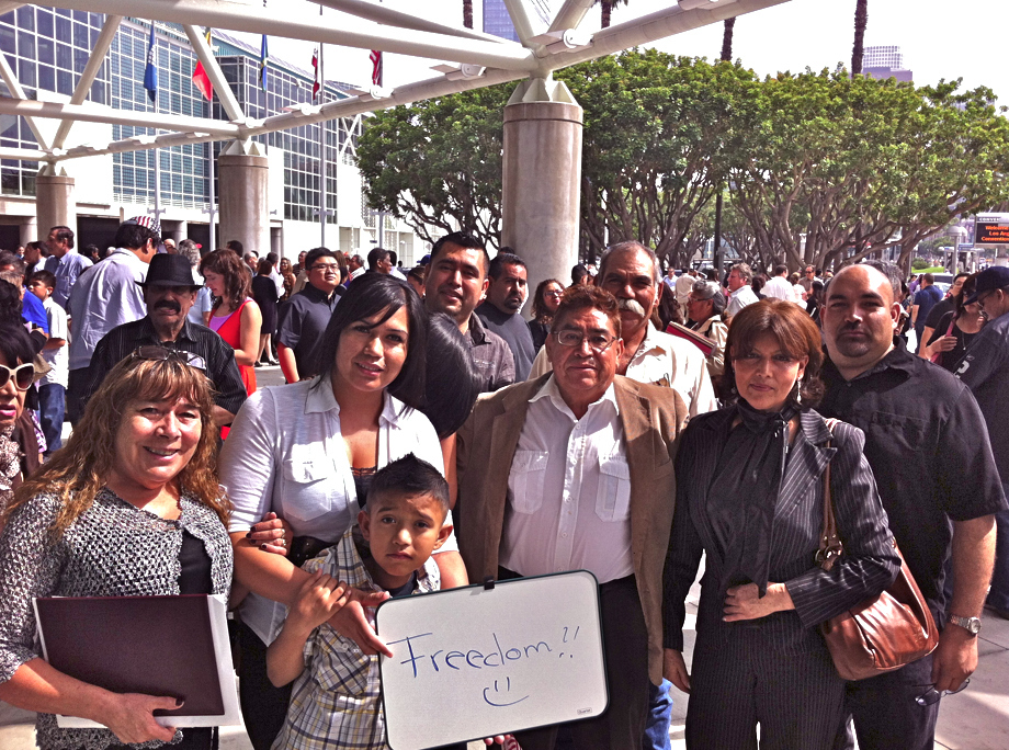 Mother, son and family from El Salvador.