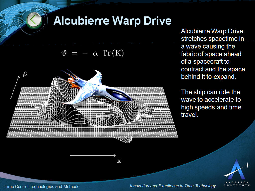 In 1994, physicist Miguel Alcubierre theorized that faster-than-light speed was possible, in a way that did not contradict Einstein. It involves the contraction and expansion of space. Here’s how it works: by manipulating spacetime, it might be possible for, say, a spaceship to generate a “warp bubble” that would expand space on one side of the craft and contract it on the opposite side, creating a sort of wave that would push the ship forward. There’s still the question of how to manipulate spacetime that way, but that’s a technicality.