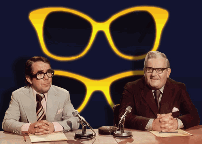 The Two Ronnies - Ronnie Barker and Ronnie Corbett. They don't make suits like that anymore!